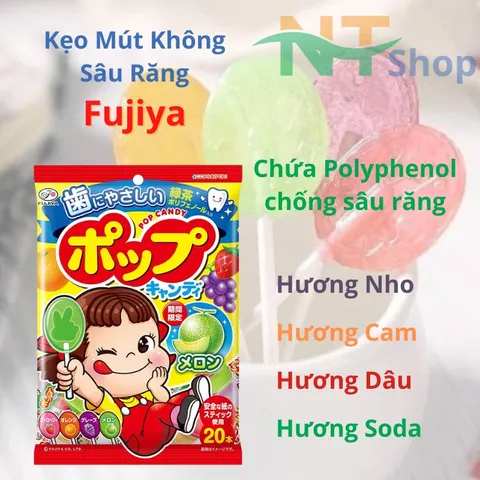 Kẹo Mút Trái Cây Không Sâu Răng Fujiya Nhật Bản