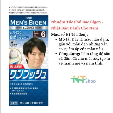 Nhuộm Tóc Nam Bigen Nhật Bản – Phủ Bạc Nhanh 10 Phút, Ít Mùi, Dưỡng Tóc Với  6 Loại Thảo Mộc