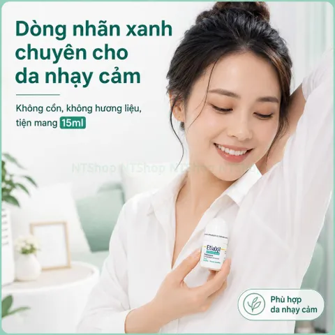 Etiaxil lăn khử mùi 15ml - kiểm soát mồ hôi không cồn không hương liệu phù hợp da nhạy cảm