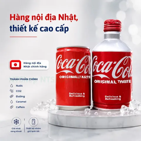 Coca Cola Nhật Bản Nội Địa Lon Nhôm/Nắp Vặn 350–500ml – Nước Ngọt Có Ga Vị Nguyên Bản, Hàng Nhật