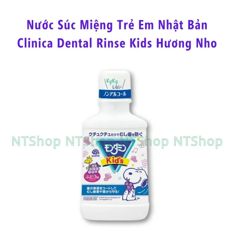 Nước Súc Miệng Trẻ Em Clinica Dental Rinse Kids 250ml Nhật Bản Không Cồn An Toàn Cho Bé Và Gia Đình