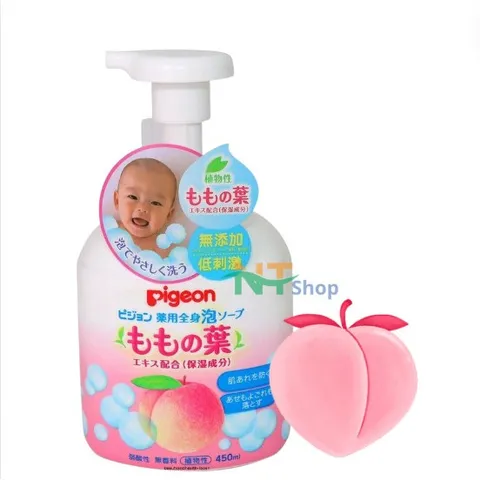 {Hàng Chính Hãng} Sữa Tắm Tạo Bọt Pigeon Đào 450ml - Sản Phẩm Bảo Vệ Sức Khỏe Cho Bé {NT Shop}