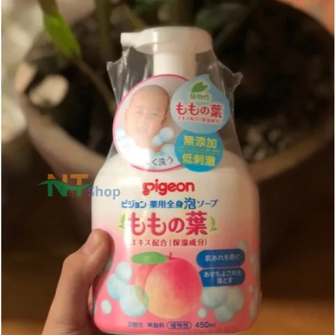 {Hàng Chính Hãng} Sữa Tắm Tạo Bọt Pigeon Đào 450ml - Sản Phẩm Bảo Vệ Sức Khỏe Cho Bé {NT Shop}