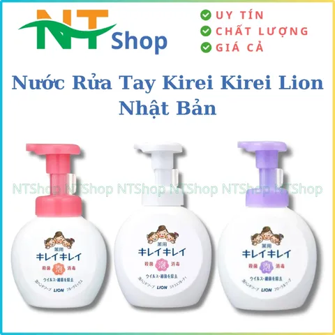 Nước Rửa Tay Tạo Bọt Kirei Kirei Lion Nhật Bản, Hương Dịu Nhẹ Làm Sạch 99% Vi Khuẩn, Giữ Da Mềm Mại