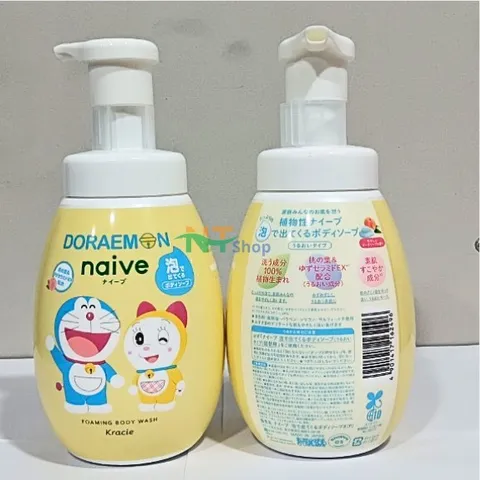 Sữa Tắm Tạo Bọt Naive Doraemon Pump Vàng Cho Bé