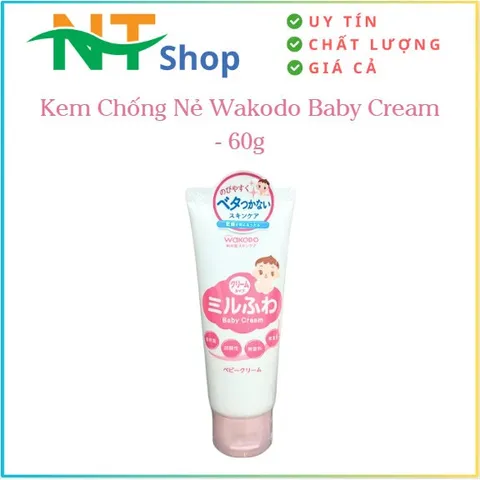 Wakodo Baby Cream 60g - Kem Dưỡng Ẩm Cho Trẻ Sơ Sinh & Em Bé - Hàng Chuẩn Nhật