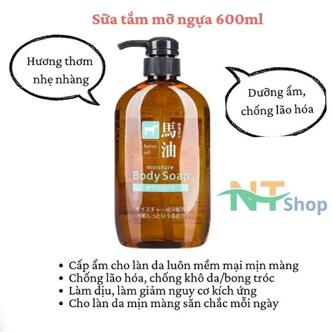 Sữa Tắm Dầu Gội Mỡ Ngựa Horse Oli Nhật Bản Bộ Đôi Dưỡng Ẩm Toàn Diện Cho Da Và Tóc Hư Tổn