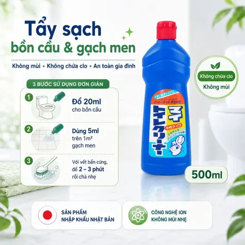 Nước tẩy rửa nhà vệ sinh, Toilet 500ml Rocket Soap Nhât Bản Làm Sạch Vết Bẩn Cứng Đầu Sàn Và Bôn Cầu