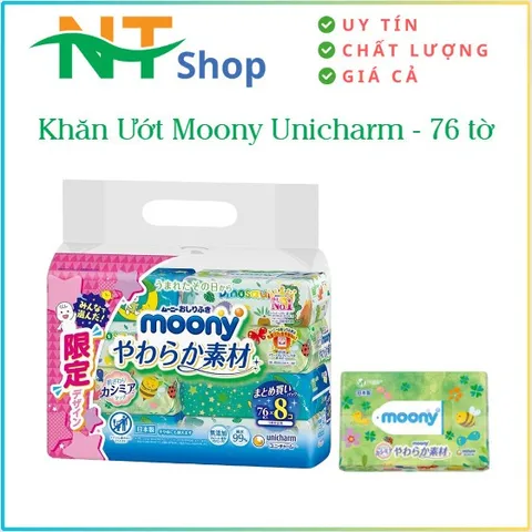 Khăn Ướt Moony Unicharm - 76 Tờ Nhật Bản
