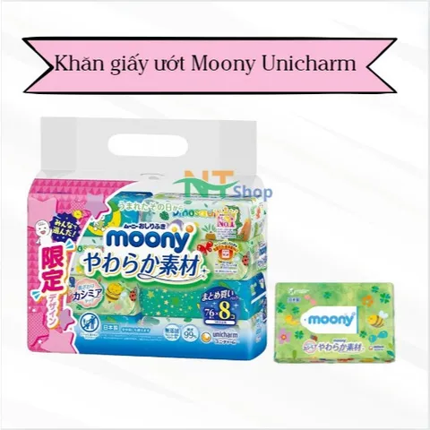 Khăn Ướt Moony Unicharm - 76 Tờ Nhật Bản