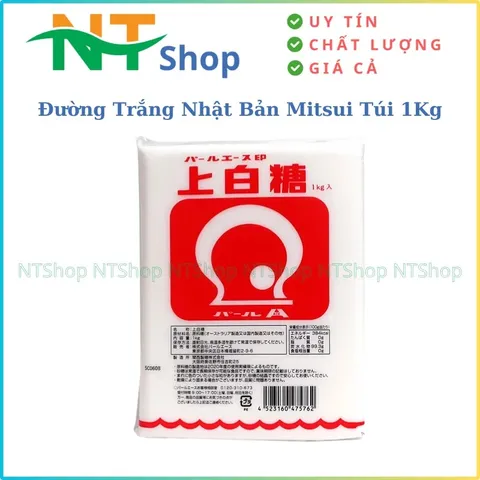 Đường trắng Mitsui 1kg - hạt mịn tan nhanh - hàng Nhật nội địa - dùng nấu ăn pha chế làm bánh