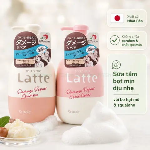 Dầu Gội - Xả Kracie Ma & Me Latte chai 490ml