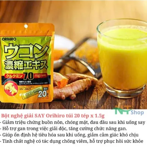 Tinh Bột Nghệ Orihiro Nhật Bản - Giúp cơ thể tỉnh táo, khỏe khoắn vào sáng hôm sau