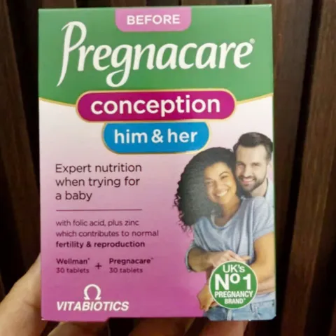 [Mẫu Mới] Viên uống Tăng Khả Năng Thụ Thai Vitabiotics Pregnacare Him & Her Conception 60 viên - Đẩy Nhanh Quá Trình Mang Thai Tự Nhiên - S/P Chuẩn UK