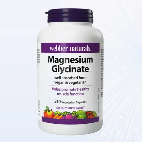 Viên uống Webber Naturals Magnesium Glycinate |210 viên| Tác động sinh học toàn thân - Hỗ trợ chức năng cơ bắp & Phục hồi thể lực [SP Chuẩn Canada không tem]