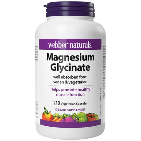 Viên uống Webber Naturals Magnesium Glycinate |210 viên| Tác động sinh học toàn thân - Hỗ trợ chức năng cơ bắp & Phục hồi thể lực [SP Chuẩn Canada không tem]