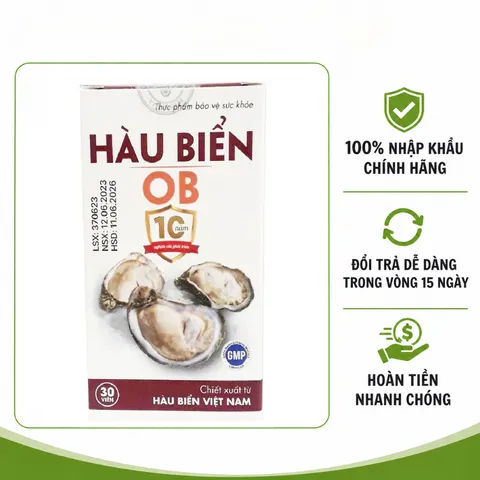 Viên uống Hàu Biển OB - Chiết xuất từ Hàu Tươi Việt Nam