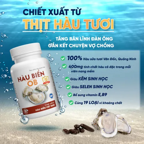 Viên uống Hàu Biển OB - Chiết xuất từ Hàu Tươi Việt Nam