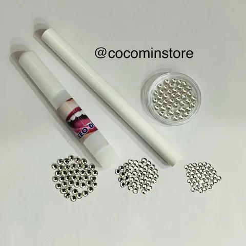 Combo 32 Viên Đá Đính- loại chân bằng- Size 2li, 2li5, 2li7 tặng kèm 2 KEO+ 1 BÚT có kèm hướng dẫn- đá đính trang trí