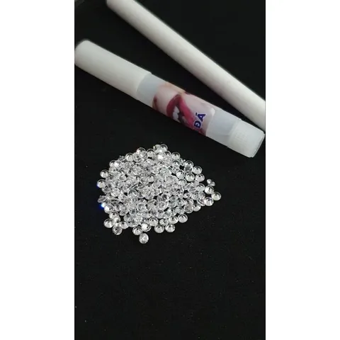 bộ 5 viên đá cz zirconia chân nhọn đính  kèm keo dán và bút [phải khoan sẵn lỗ]