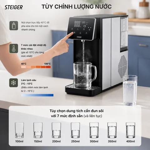 BÌNH THUỶ ĐIỆN NÓNG LẠNH STEIGER STG850-HC CHỈNH NHIỆT 3-100℃