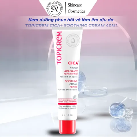 Kem dưỡng phục hồi và làm êm dịu các loại da tổn thương TOPICREM CICA+ SOOTHING CREAM 40ml
