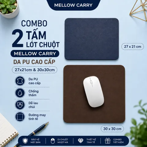 Combo 2 Tấm Lót Chuột Mellow Carry Kích Thước 27x21 Và 30x30cm , Lót Chuột Chuyên Games