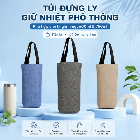 Túi Đựng Ly Giữ Nhiệt Phù Hợp Cho Ly 600ml Và 750ml , Chất Liệu Chống Thấm