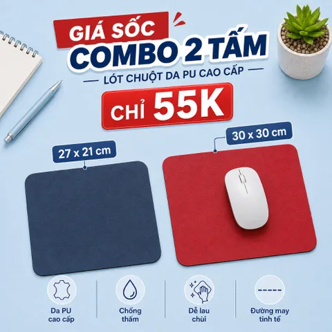 Combo 2 Tấm Lót Chuột Mellow Carry Kích Thước 27x21 Và 30x30cm , Lót Chuột Chuyên Games