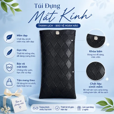 Túi Đựng Mắt Kinh Mellow Carry Chất Liệu Da Pu Đựng Bảo Vệ Mắt Kính Chống Nước
