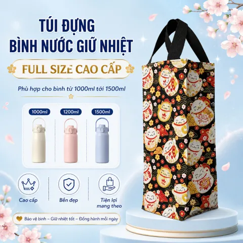 Túi Vài Simili Mellow Carry Đựng Bình Nước Giữ Nhiệt Full Size Từ 1000ml Tới 1500ml , Mẫu Sang Trọng Cao Cấp