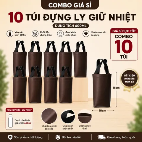 Combo Giá Sỉ 10 Túi Đựng Ly Giữ Nhiệt 600ml , Kích Thước 18x10cm