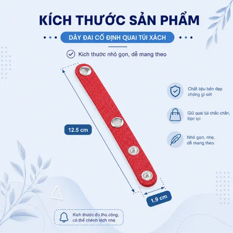 Combo 2 Dây Buộc Thu Ngắn Dây Da Túi Xách, Cố Định Quai Túi Có Cúc Bấm Tiện Lợi Cho Dây Túi Dài