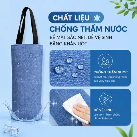 Túi Đựng Ly Giữ Nhiệt Phù Hợp Cho Ly 600ml Và 750ml , Chất Liệu Chống Thấm