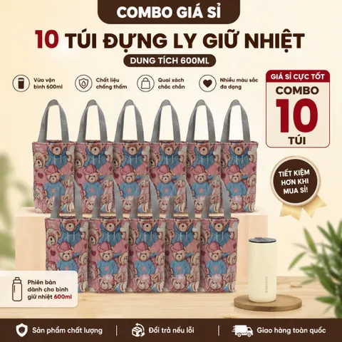 Combo Giá Sỉ 10 Túi Đựng Ly Giữ Nhiệt 600ml , Kích Thước 18x10cm