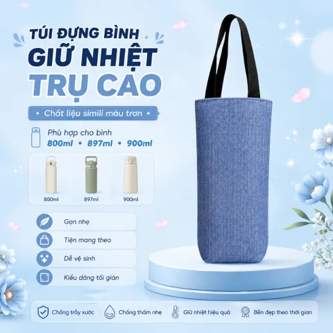 Túi Đựng Bình Giữ Nhiệt Phù Hợp Bình LocknLock 800ml, 897ml, 900ml , Chất Liệu Chống Thấm