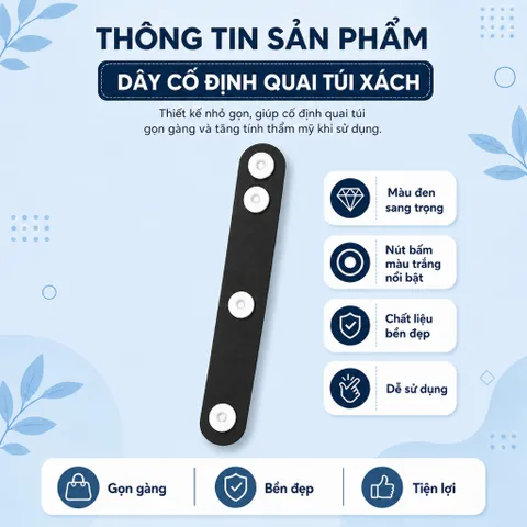 Combo 2 Dây Buộc Thu Ngắn Dây Da Túi Xách, Cố Định Quai Túi Có Cúc Bấm Tiện Lợi Cho Dây Túi Dài