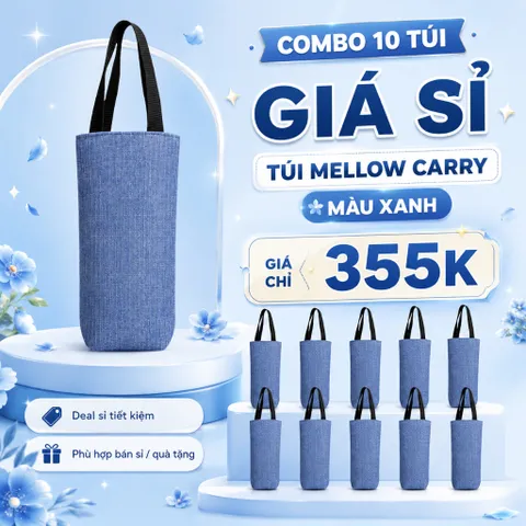 [ Giá Sỉ ] Combo 10 Túi Mellow Carry Đựng Bình Giữ Nhiệt 800ml , 897ml , 900ml Chất Liệu Simili Màu