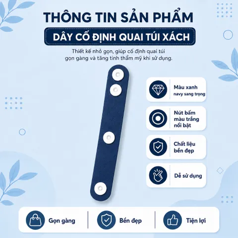 Combo 2 Dây Buộc Thu Ngắn Dây Da Túi Xách, Cố Định Quai Túi Có Cúc Bấm Tiện Lợi Cho Dây Túi Dài