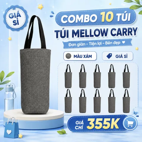 [ Giá Sỉ ] Combo 10 Túi Mellow Carry Đựng Bình Giữ Nhiệt 800ml , 897ml , 900ml Chất Liệu Simili Màu