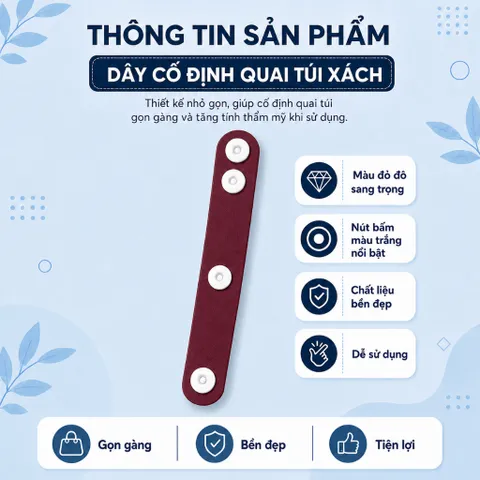 Combo 2 Dây Buộc Thu Ngắn Dây Da Túi Xách, Cố Định Quai Túi Có Cúc Bấm Tiện Lợi Cho Dây Túi Dài