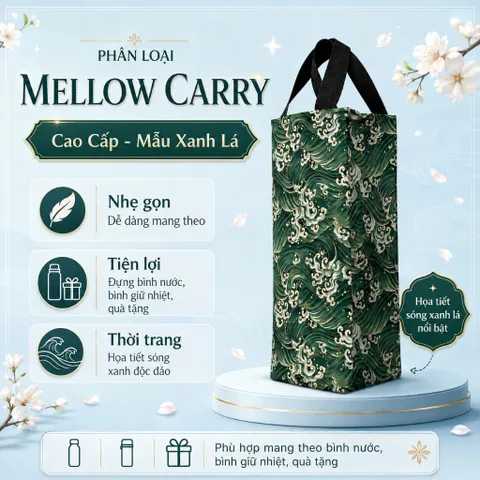 Túi Vài Simili Mellow Carry Đựng Bình Nước Giữ Nhiệt Full Size Từ 1000ml Tới 1500ml , Mẫu Sang Trọng Cao Cấp