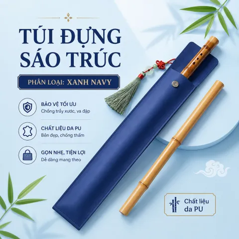 Túi Đựng Sáo Trúc Cao Cấp Da PU - Bao Da Sáo Trúc Chống Nước, Đa Dạng Màu Sắc, Kích Thước 50cm - 60cm