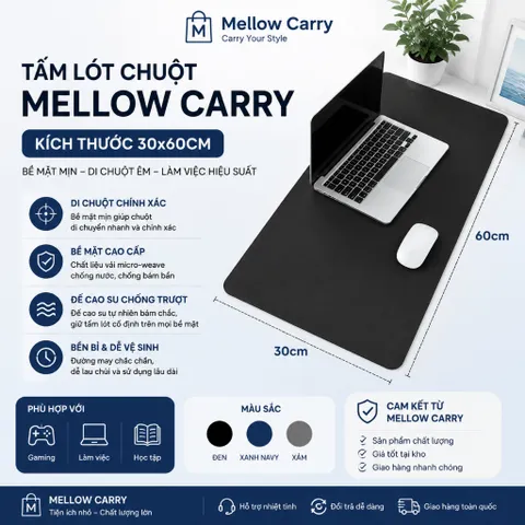 Tấm Thảm Lót Chuột Mellow Carry Kích Thước 30x60cm Phù Hợp Để Bàn Làm Việc , Văn Phòng