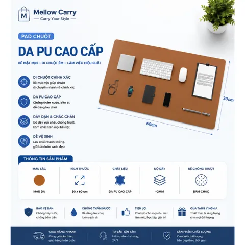 Tấm Thảm Lót Chuột Mellow Carry Kích Thước 30x60cm Phù Hợp Để Bàn Làm Việc , Văn Phòng