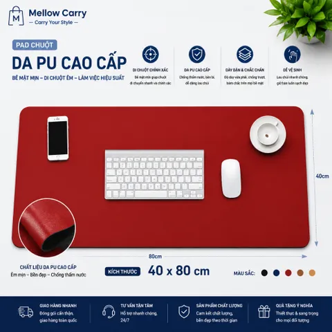 Tấm Lót Chuột Mellow Carry Da PU Kích Thước 40x80cm , Phù Hợp Để Bàn To