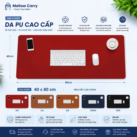 Tấm Lót Chuột Mellow Carry Da PU Kích Thước 40x80cm , Phù Hợp Để Bàn To
