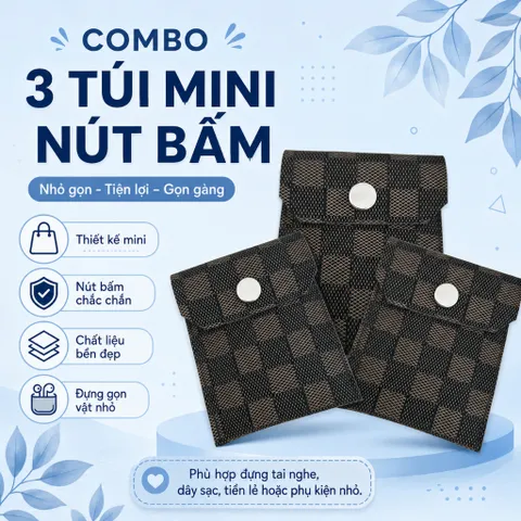 Combo 3 Túi Hít Nam Châm Mini Nhỏ Gọn Đựng Thẻ , Dây Tai Nghe , Cáp Sạc