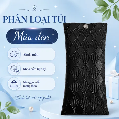 Giá Sỉ Combo 10 Túi Đựng Mắt Kính , Nút Bấm , Chất Liệu Da Pu