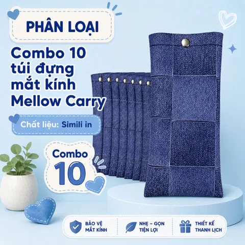 Giá Sỉ Combo 10 Túi Đựng Mắt Kính , Nút Bấm , Chất Liệu Da Pu